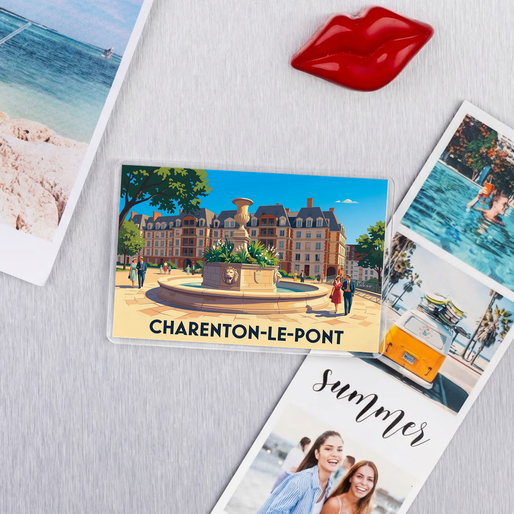 Magnet souvenir de la ville de Charenton-le-Pont avec une illustration stylisée.