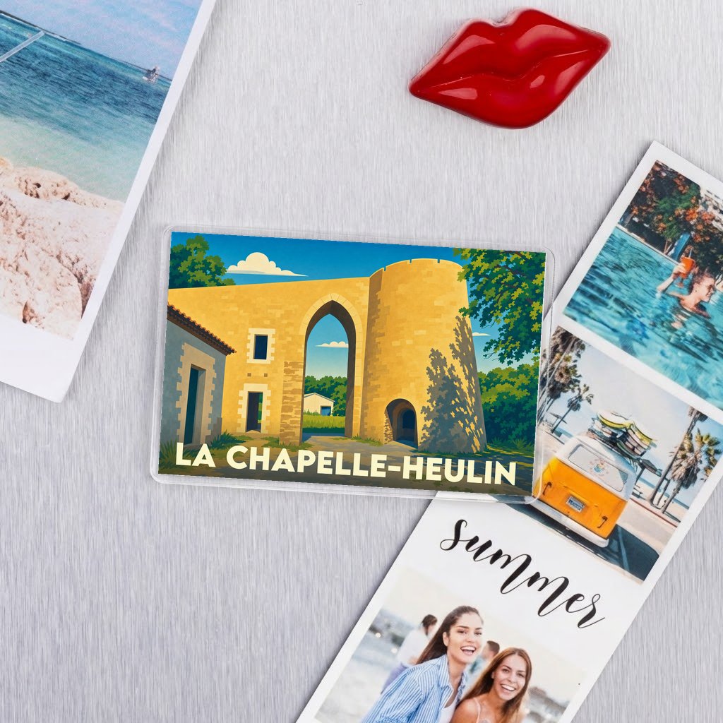 Magnat souvenir de la ville de La Chapelle-Heulin avec une illustration stylisée.