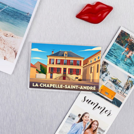 Magnet souvenir de la ville de La Chapelle-Saint-André avec une illustration stylisée.