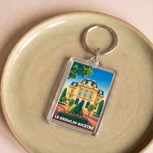 Porte-clés souvenir de la ville de Le Kremlin-Bicêtre avec une illustration stylisée de son architecture.