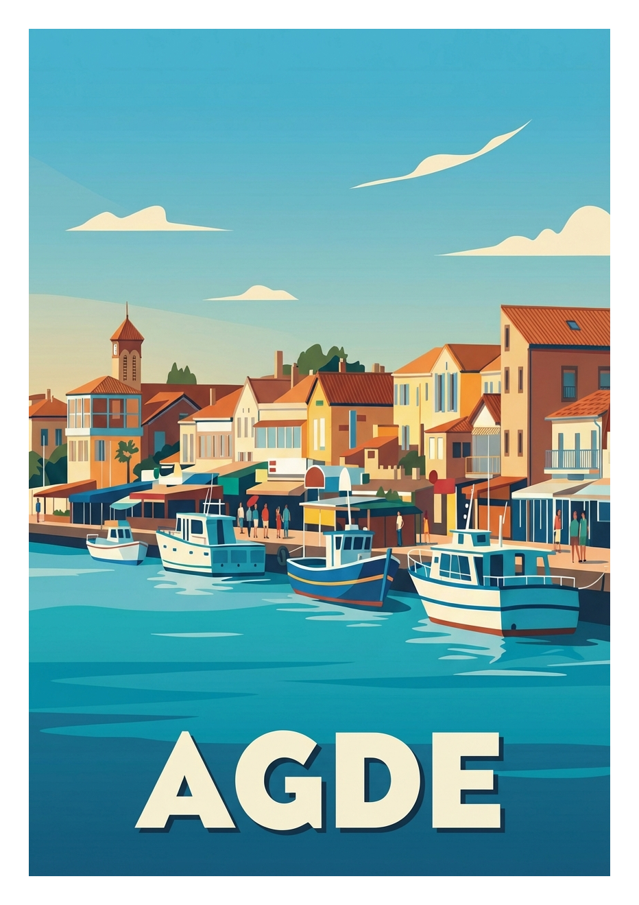 Poster souvenir de Agde – image brute sans cadre