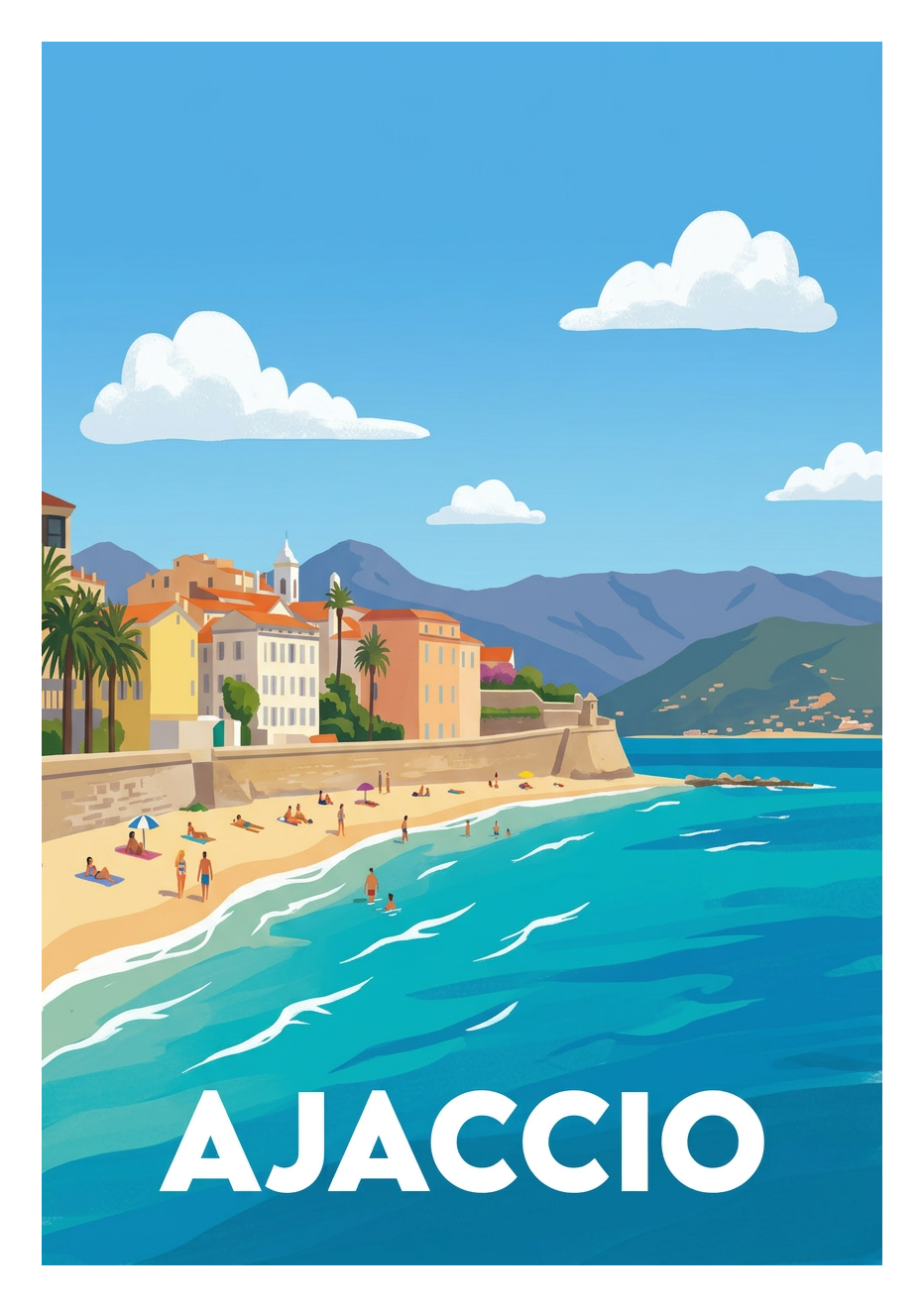 Poster souvenir de Ajaccio – image brute sans cadre