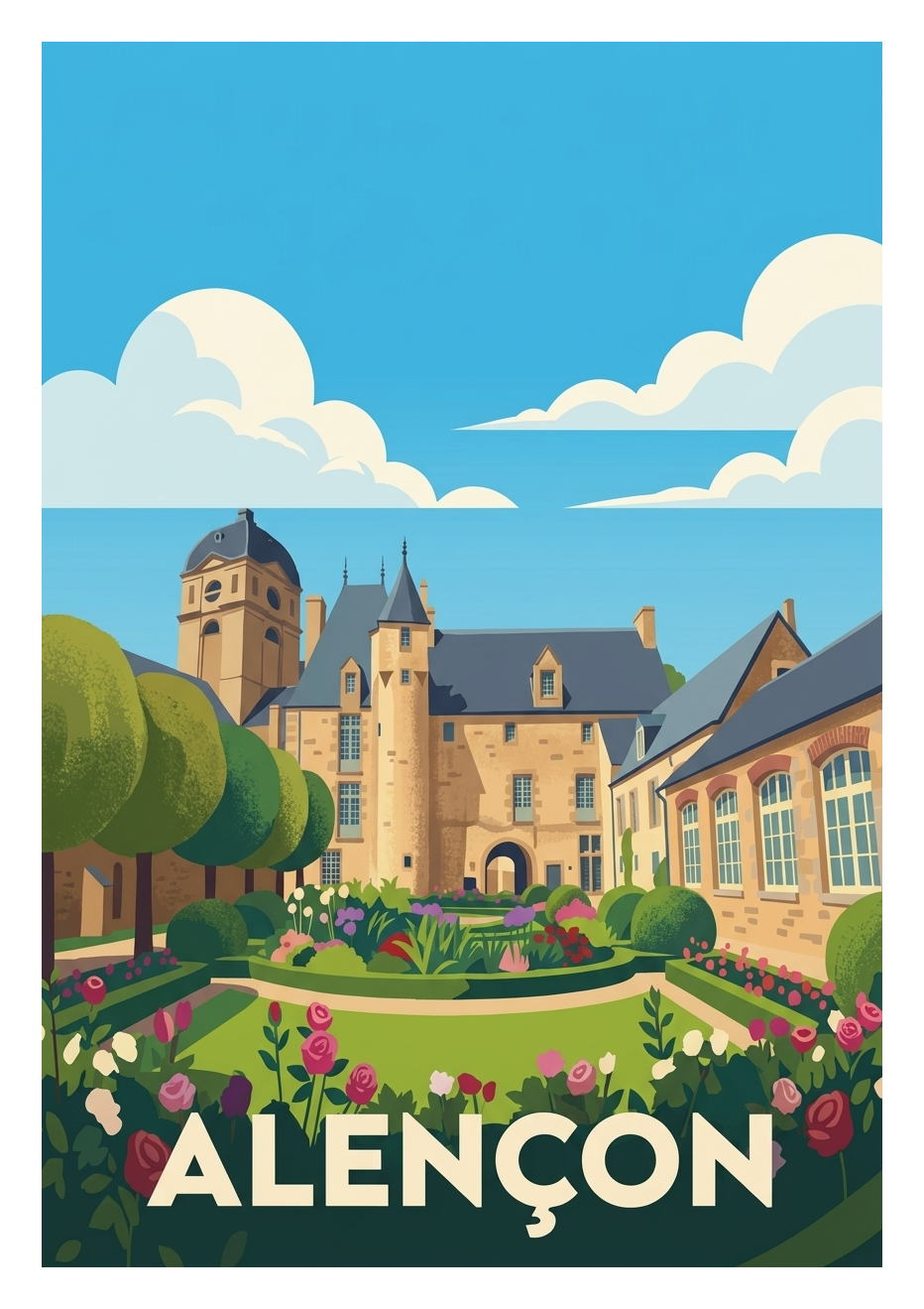 Poster souvenir de Alençon – image brute sans cadre