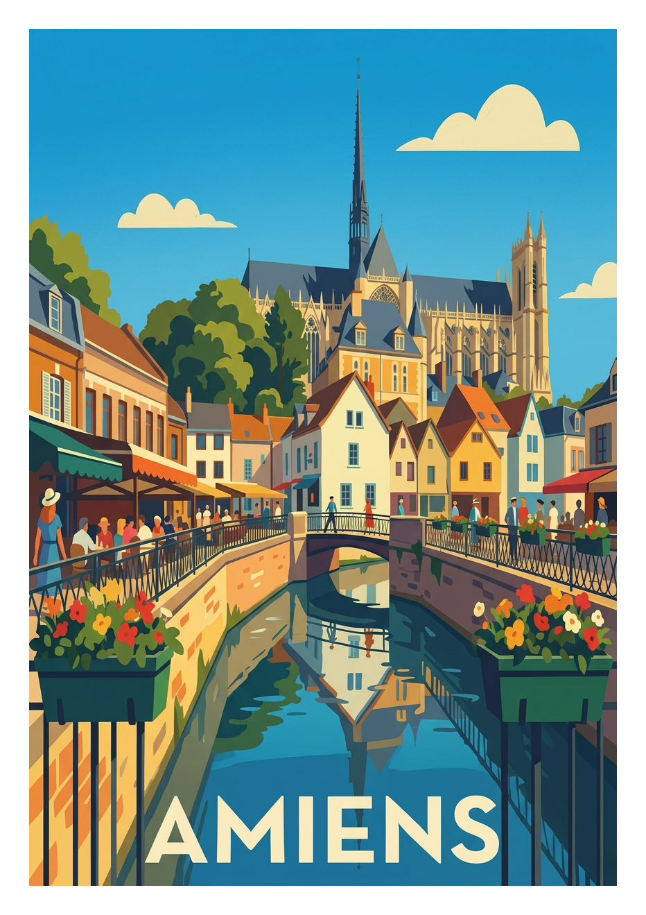 Poster souvenir de Amiens – image brute sans cadre