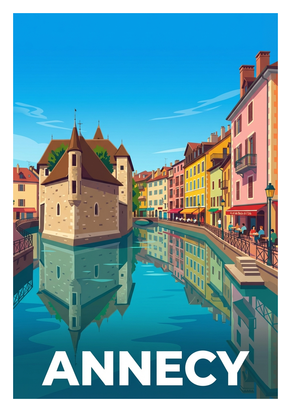 Poster souvenir de Annecy – image brute sans cadre