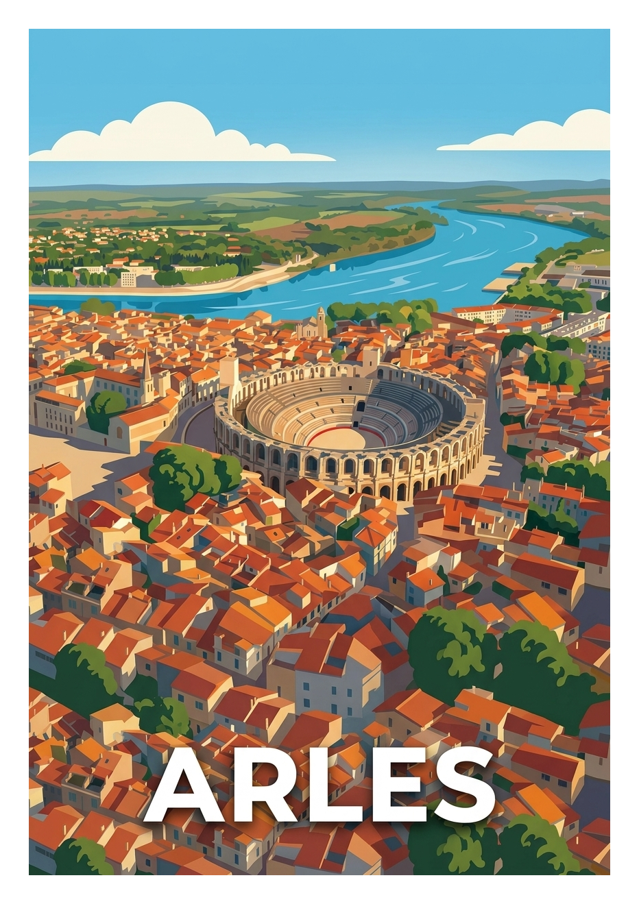 Poster souvenir de Arles – image brute sans cadre