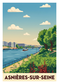 Poster souvenir de Asnières-sur-Seine – image brute sans cadre