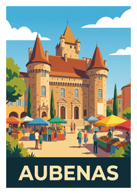 Poster souvenir de Aubenas – image brute sans cadre