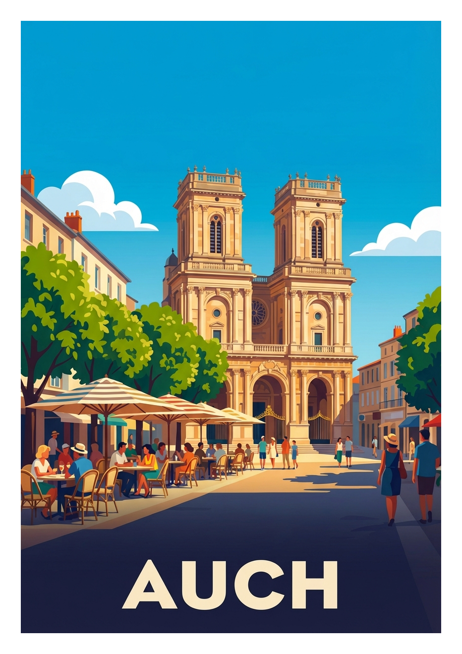 Poster souvenir de Auch – image brute sans cadre