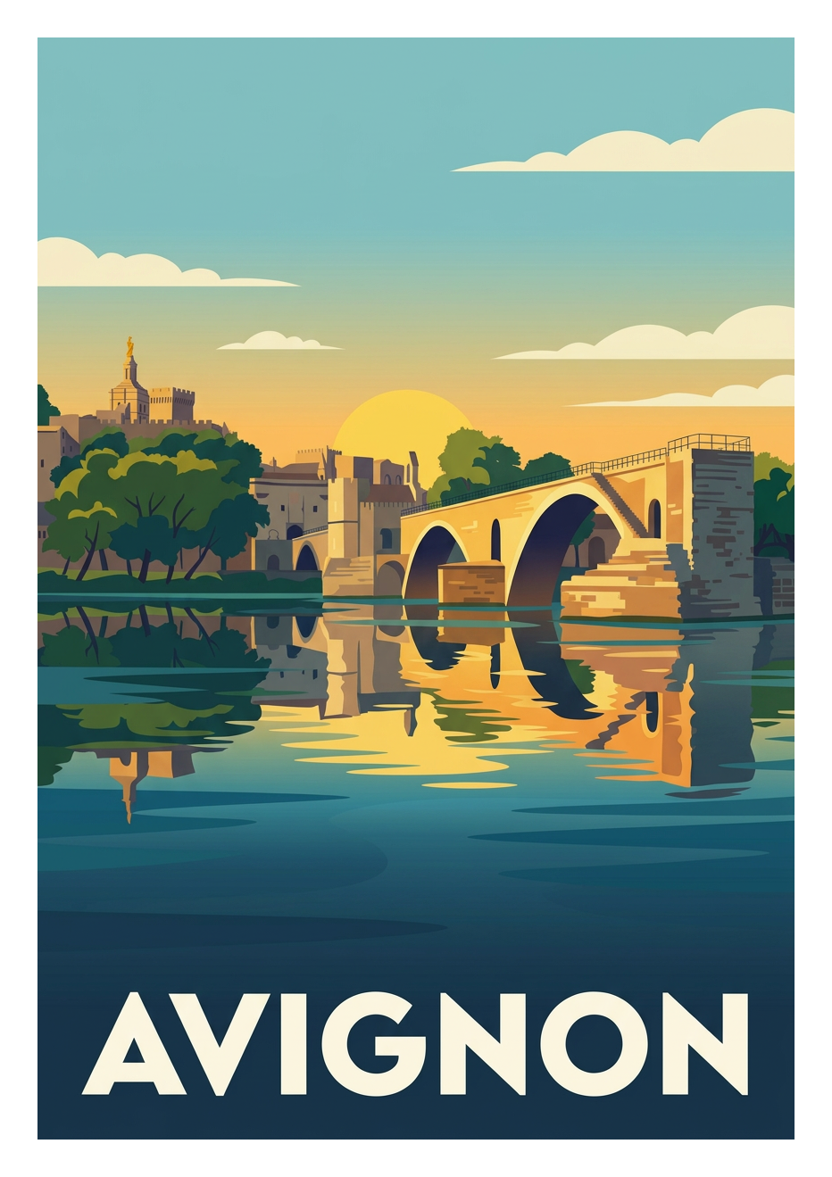 Poster souvenir de Avignon – image brute sans cadre