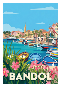 Poster souvenir de Bandol – image brute sans cadre