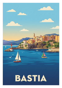 Poster souvenir de Bastia – image brute sans cadre