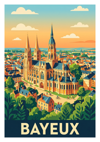 Poster souvenir de Bayeux – image brute sans cadre