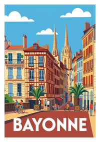 Poster souvenir de Bayonne – image brute sans cadre