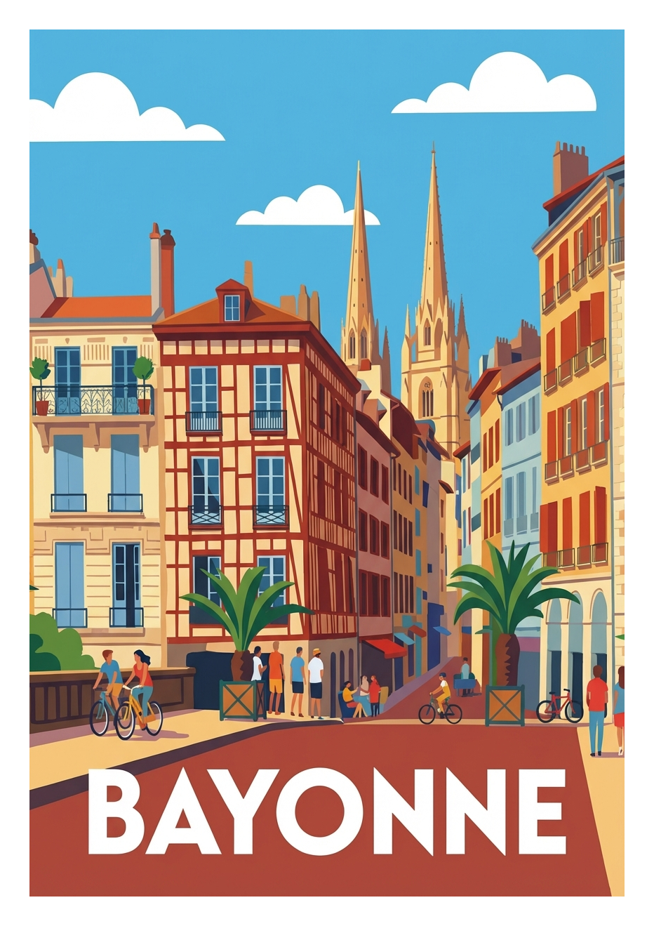 Poster souvenir de Bayonne – image brute sans cadre
