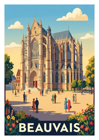 Poster souvenir de Beauvais – image brute sans cadre