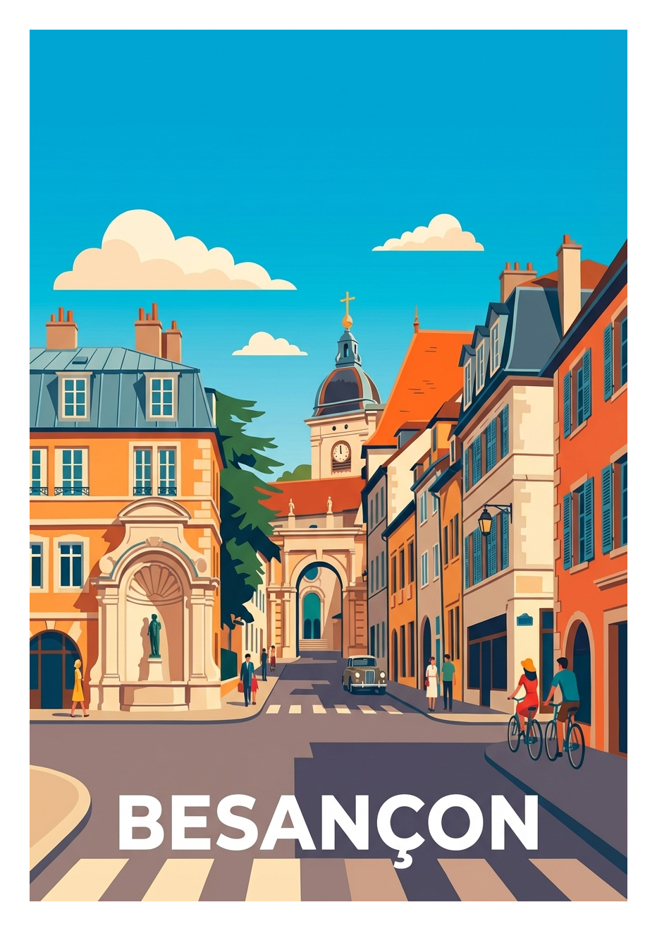 Poster souvenir de Besançon – image brute sans cadre