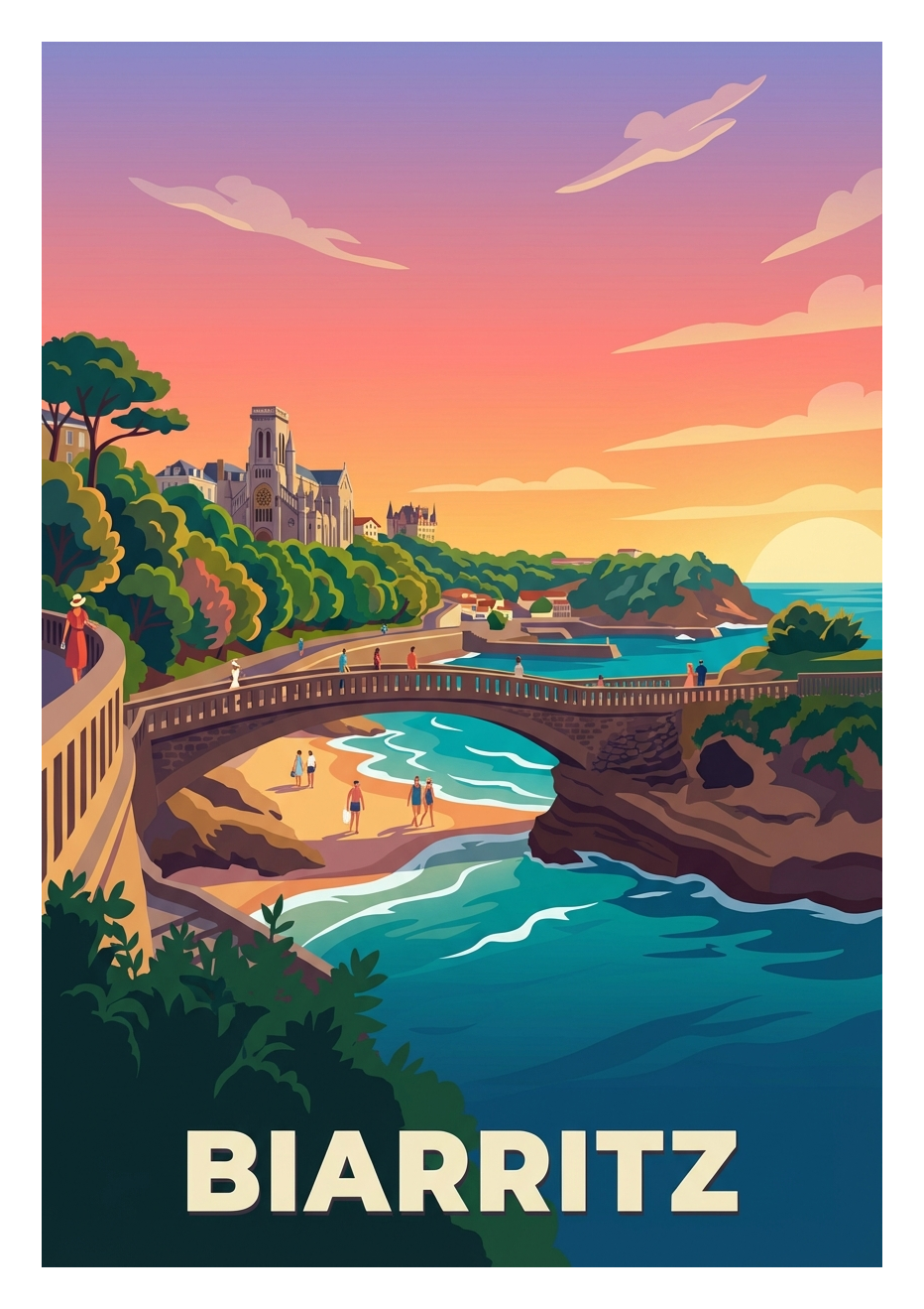 Poster souvenir de Biarritz – image brute sans cadre