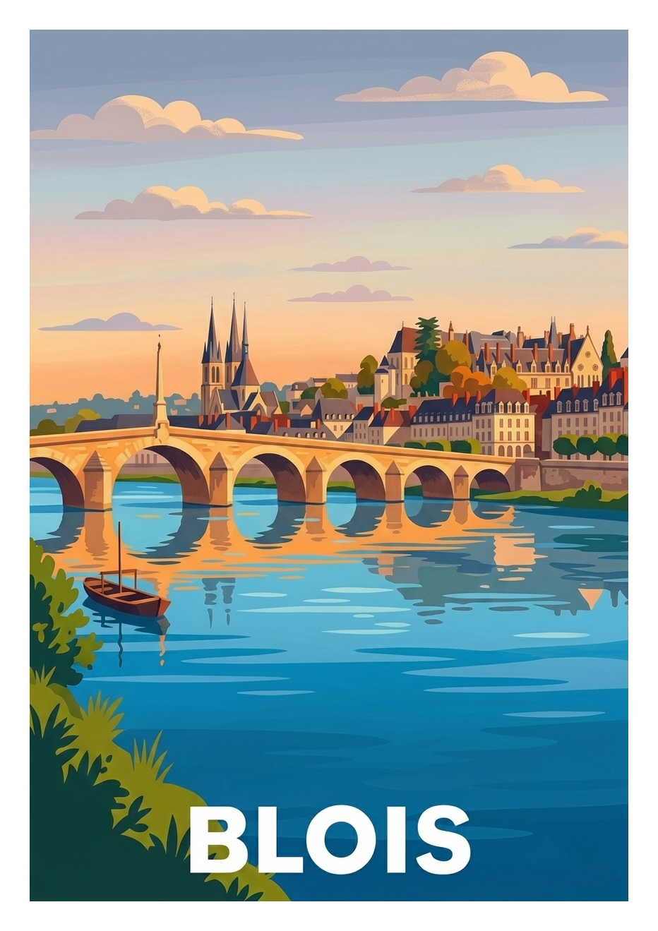 Poster souvenir de Blois – image brute sans cadre