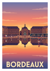Poster souvenir de Bordeaux – image brute sans cadre