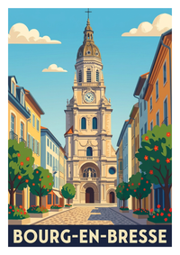 Poster souvenir de Bourg-en-Bresse – image brute sans cadre