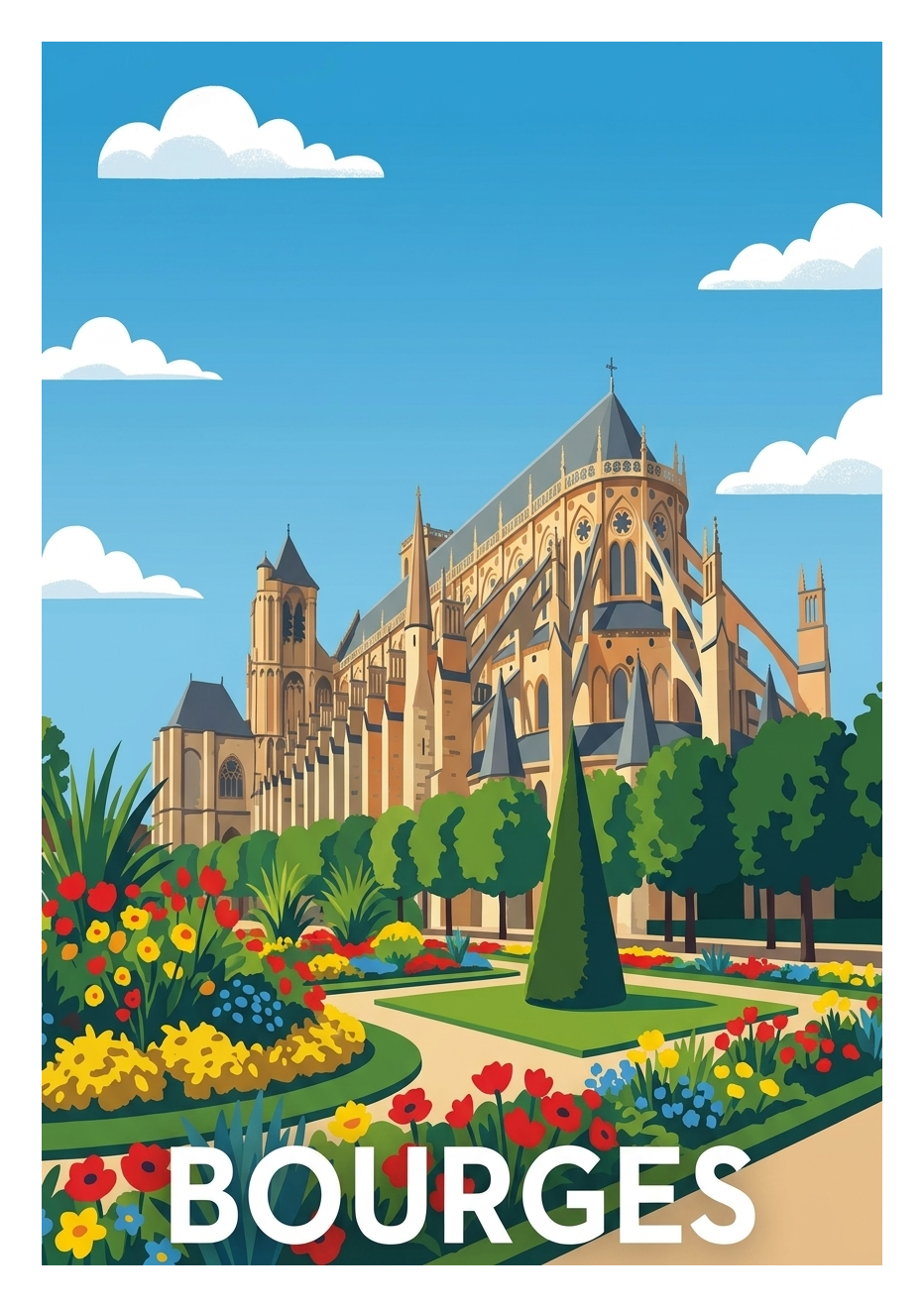 Poster souvenir de Bourges – image brute sans cadre