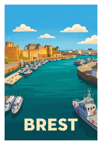 Poster souvenir de Brest – image brute sans cadre