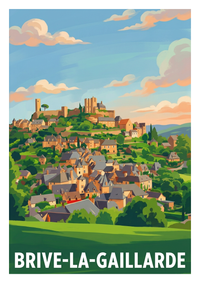 Poster souvenir de Brive-la-Gaillarde – image brute sans cadre
