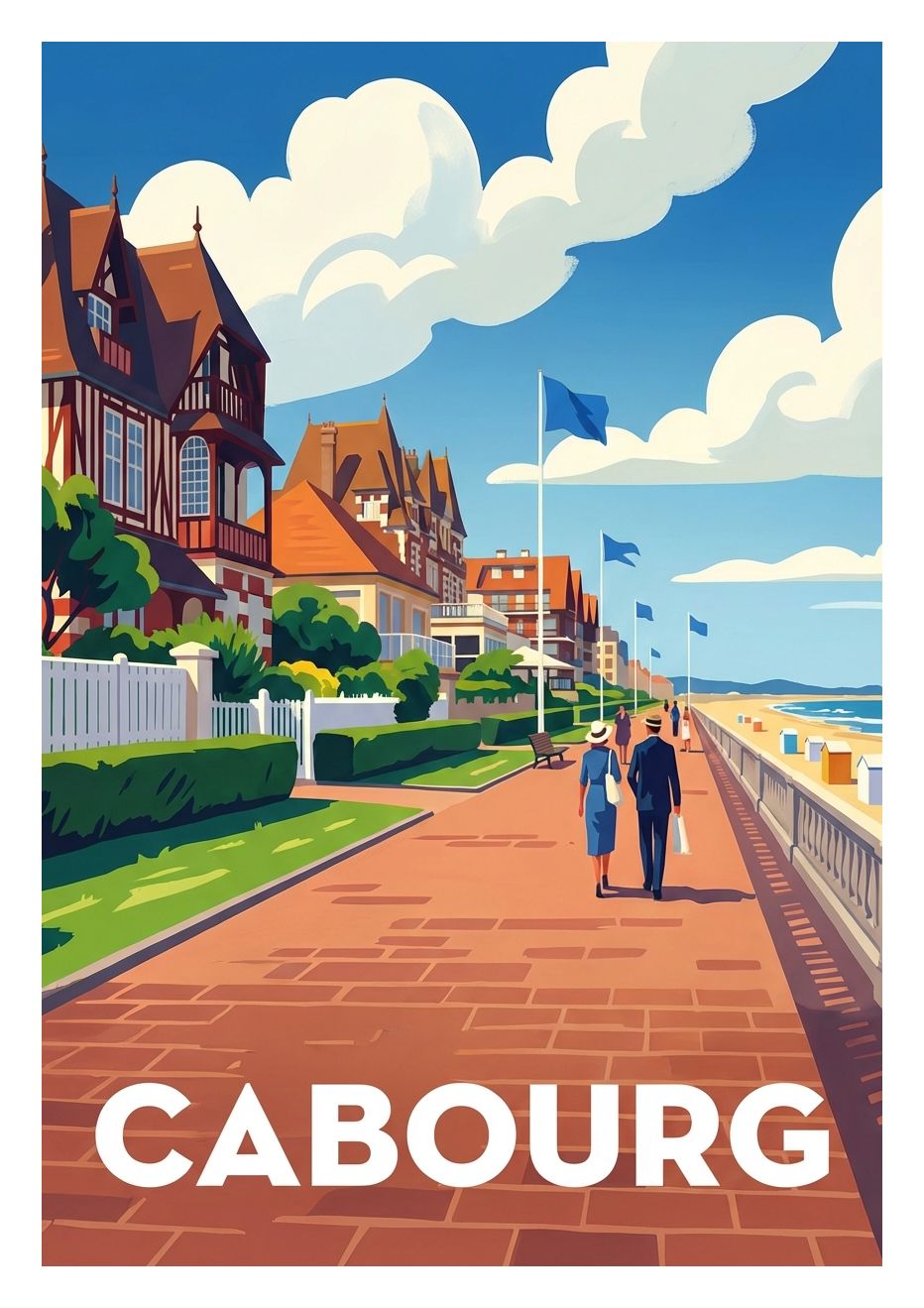 Poster souvenir de Cabourg – image brute sans cadre