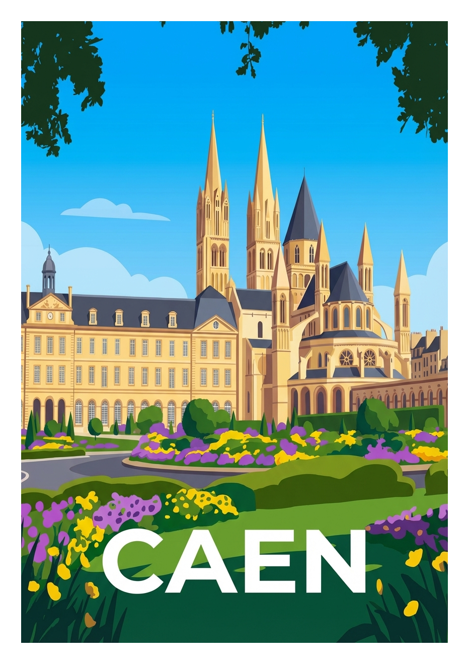 Poster souvenir de Caen – image brute sans cadre