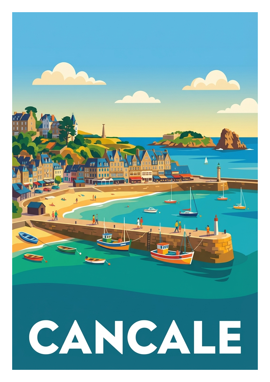 Poster souvenir de Cancale – image brute sans cadre