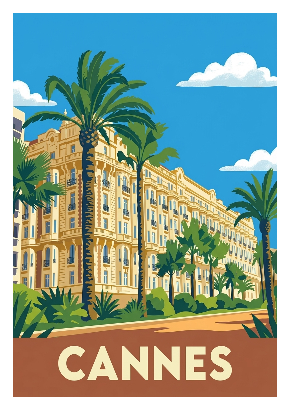 Poster souvenir de Cannes – image brute sans cadre