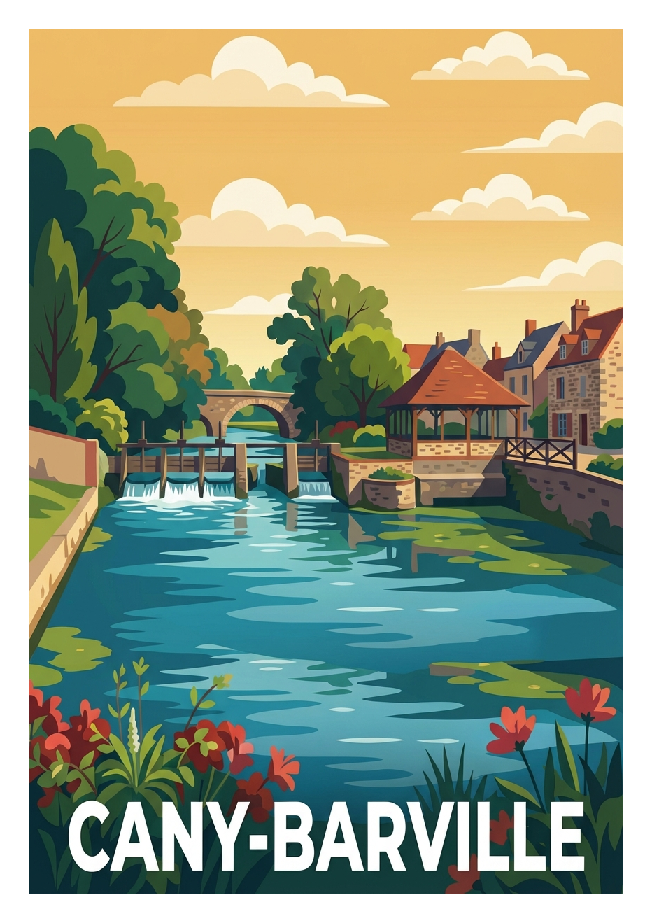 Poster souvenir de Cany-Barville – image brute sans cadre
