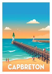 Poster souvenir de Capbreton – image brute sans cadre