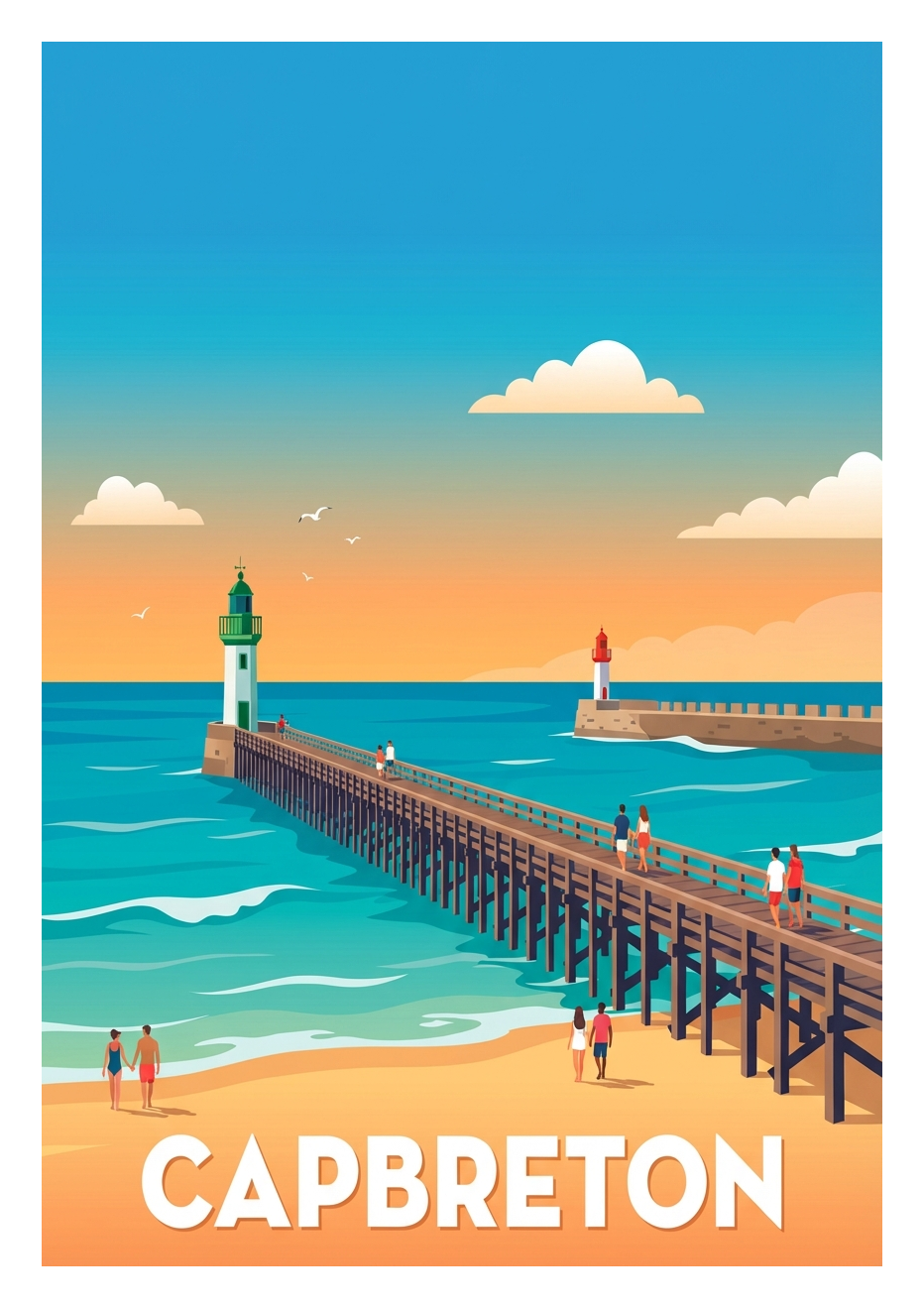 Poster souvenir de Capbreton – image brute sans cadre