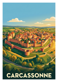 Poster souvenir de Carcassonne – image brute sans cadre
