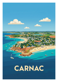 Poster souvenir de Carnac – image brute sans cadre