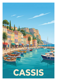 Poster souvenir de Cassis – image brute sans cadre