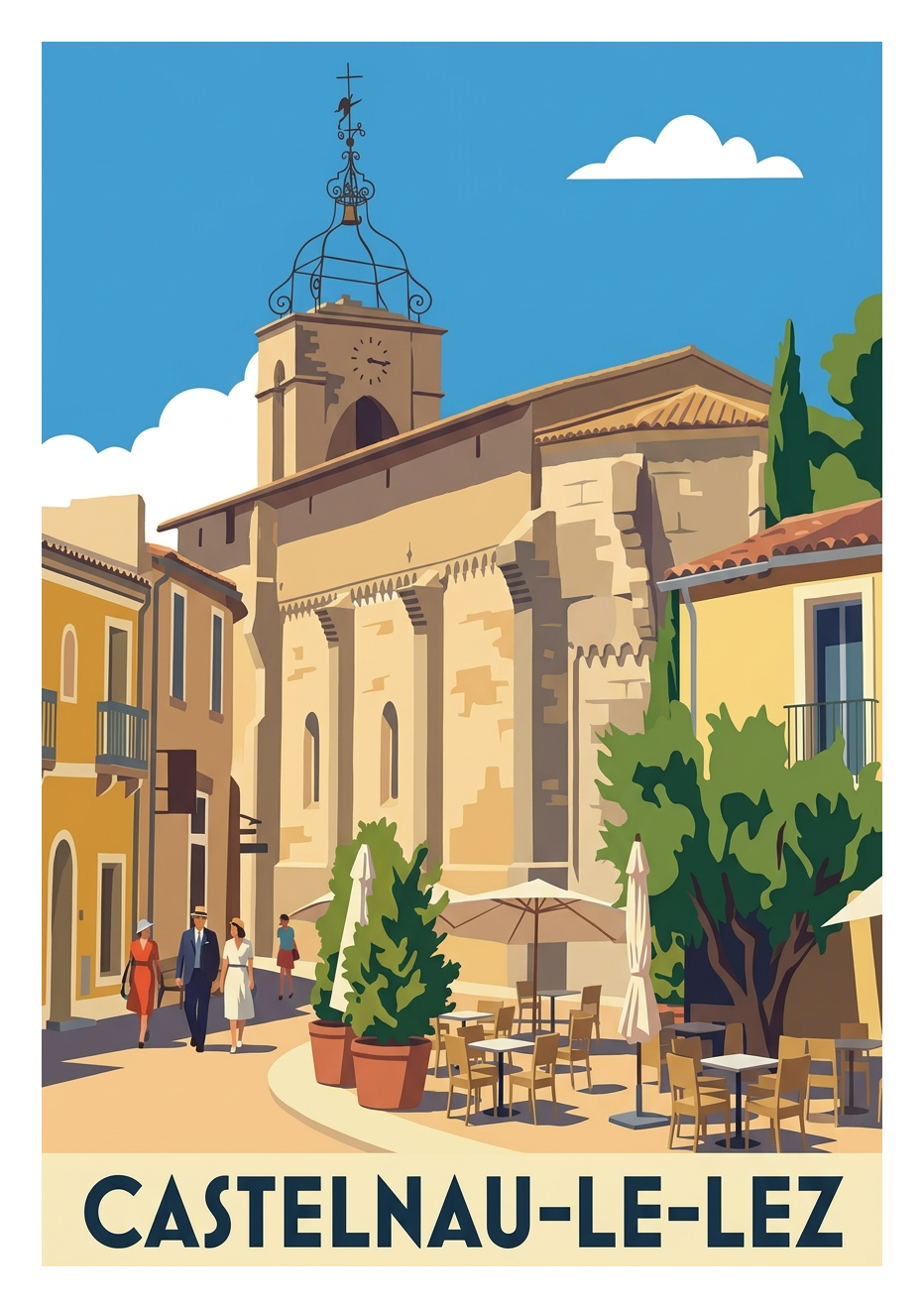 Poster souvenir de Castelnau-le-Lez – image brute sans cadre