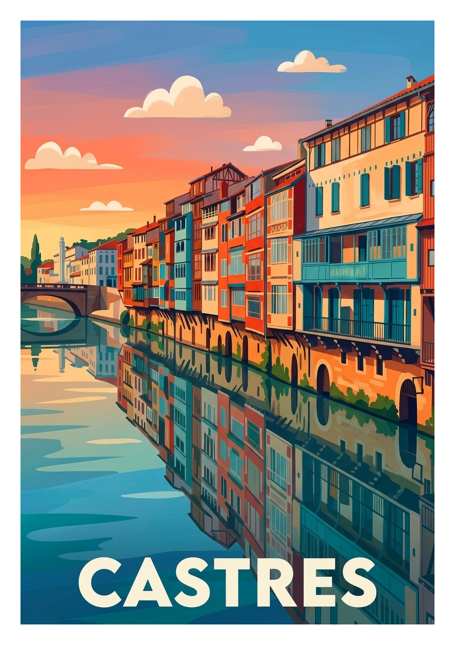 Poster souvenir de Castres – image brute sans cadre