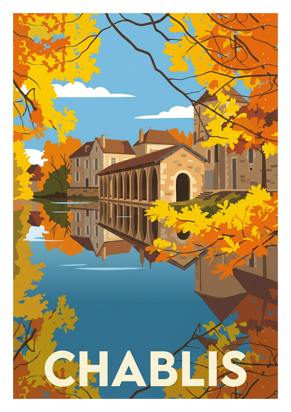 Poster souvenir de Chablis – image brute sans cadre