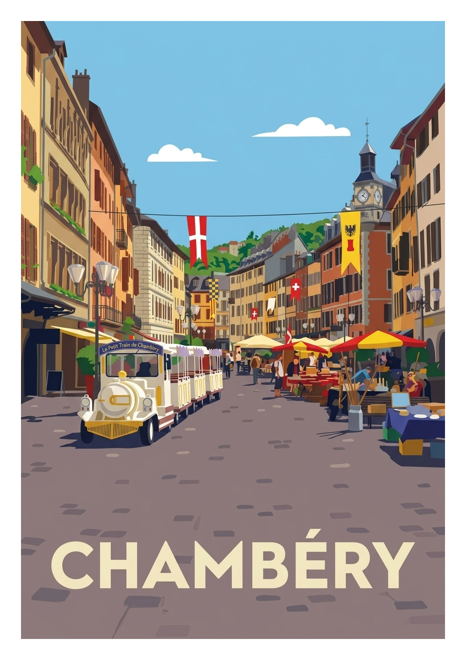 Poster souvenir de Chambéry – image brute sans cadre