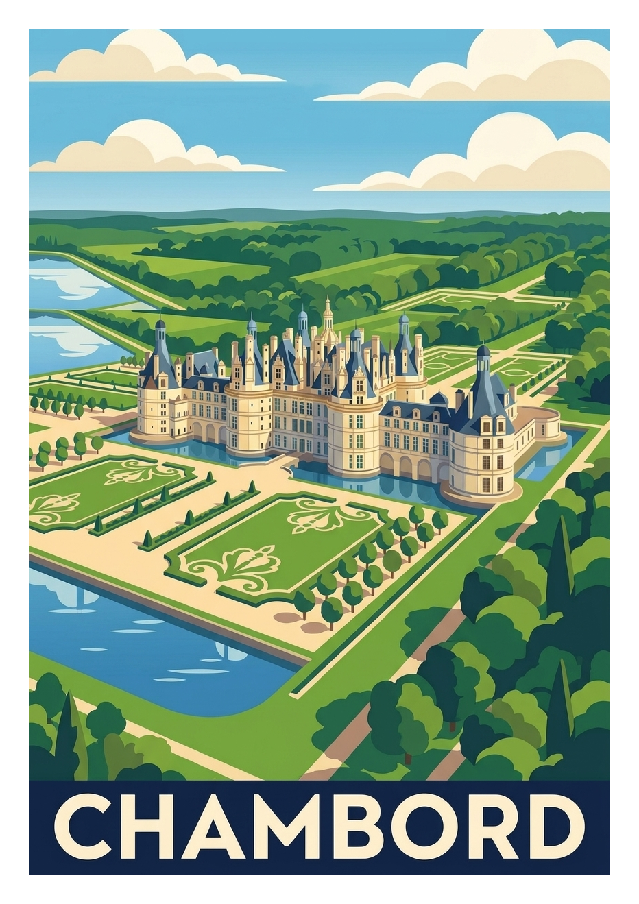 Poster souvenir de Chambord – image brute sans cadre