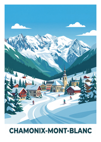 Poster souvenir de Chamonix-Mont-Blanc – image brute sans cadre