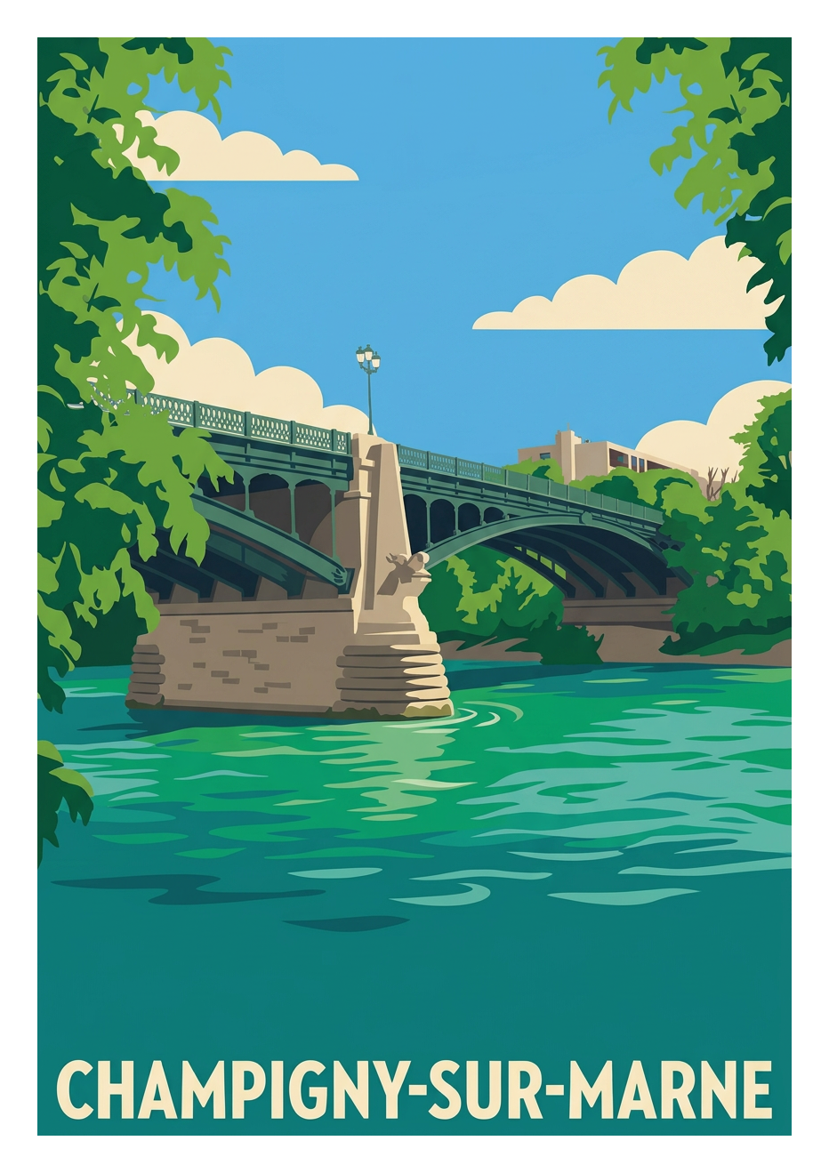 Poster souvenir de Champigny-sur-Marne – image brute sans cadre