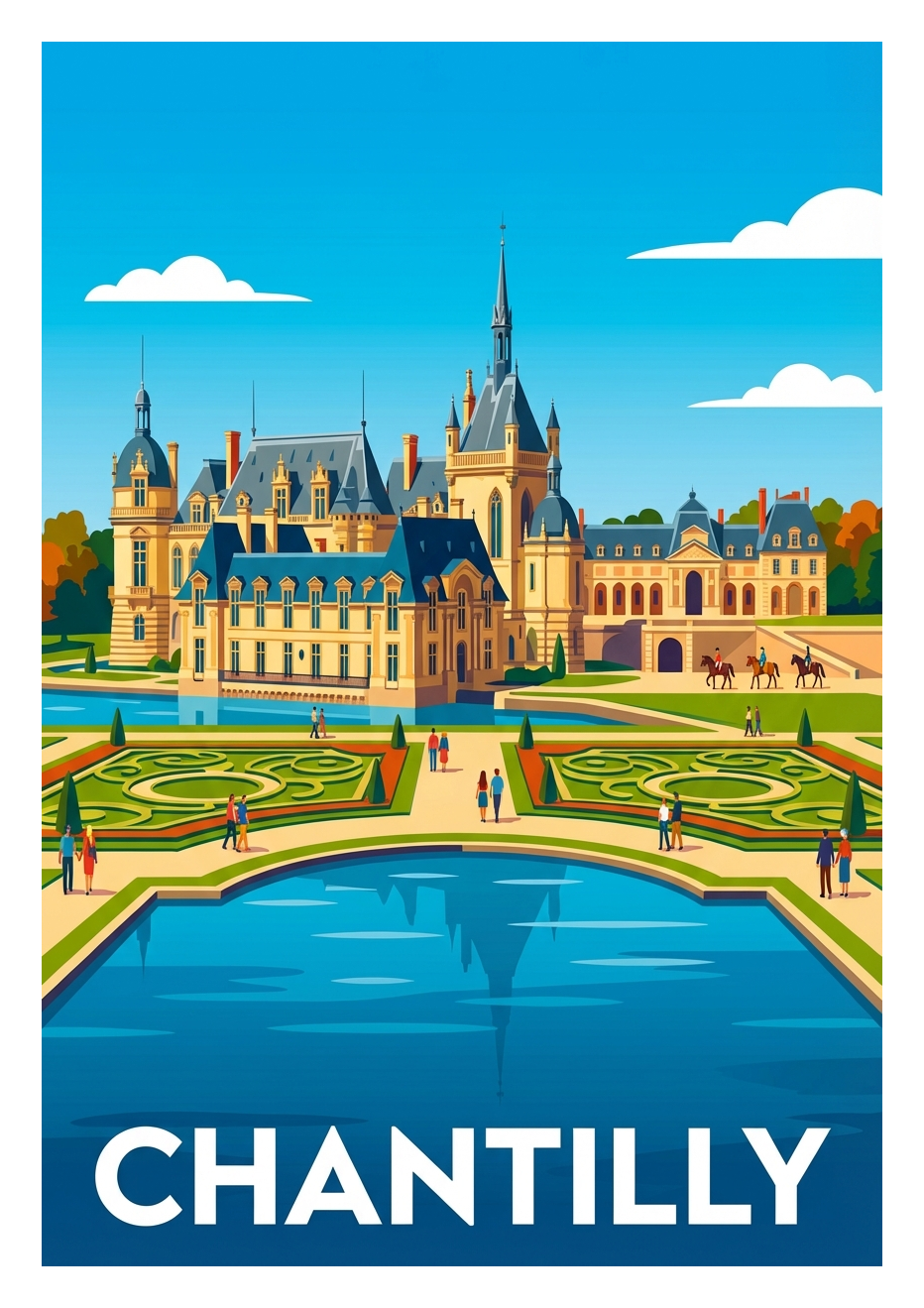 Poster souvenir de Chantilly – image brute sans cadre