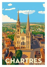 Poster souvenir de Chartres – image brute sans cadre