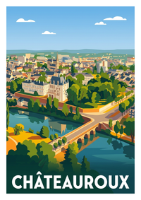 Poster souvenir de Châteauroux – image brute sans cadre