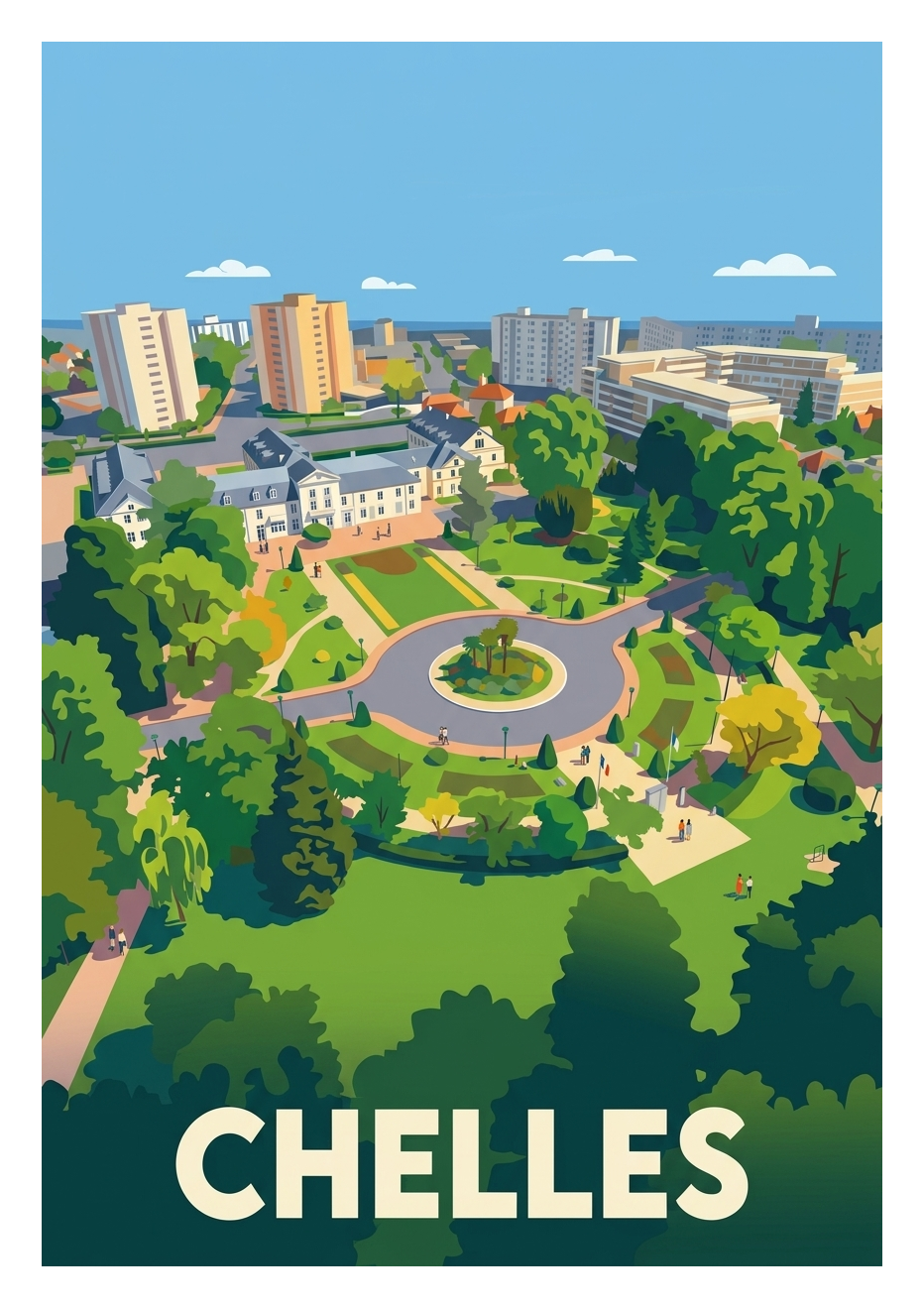 Poster souvenir de Chelles – image brute sans cadre