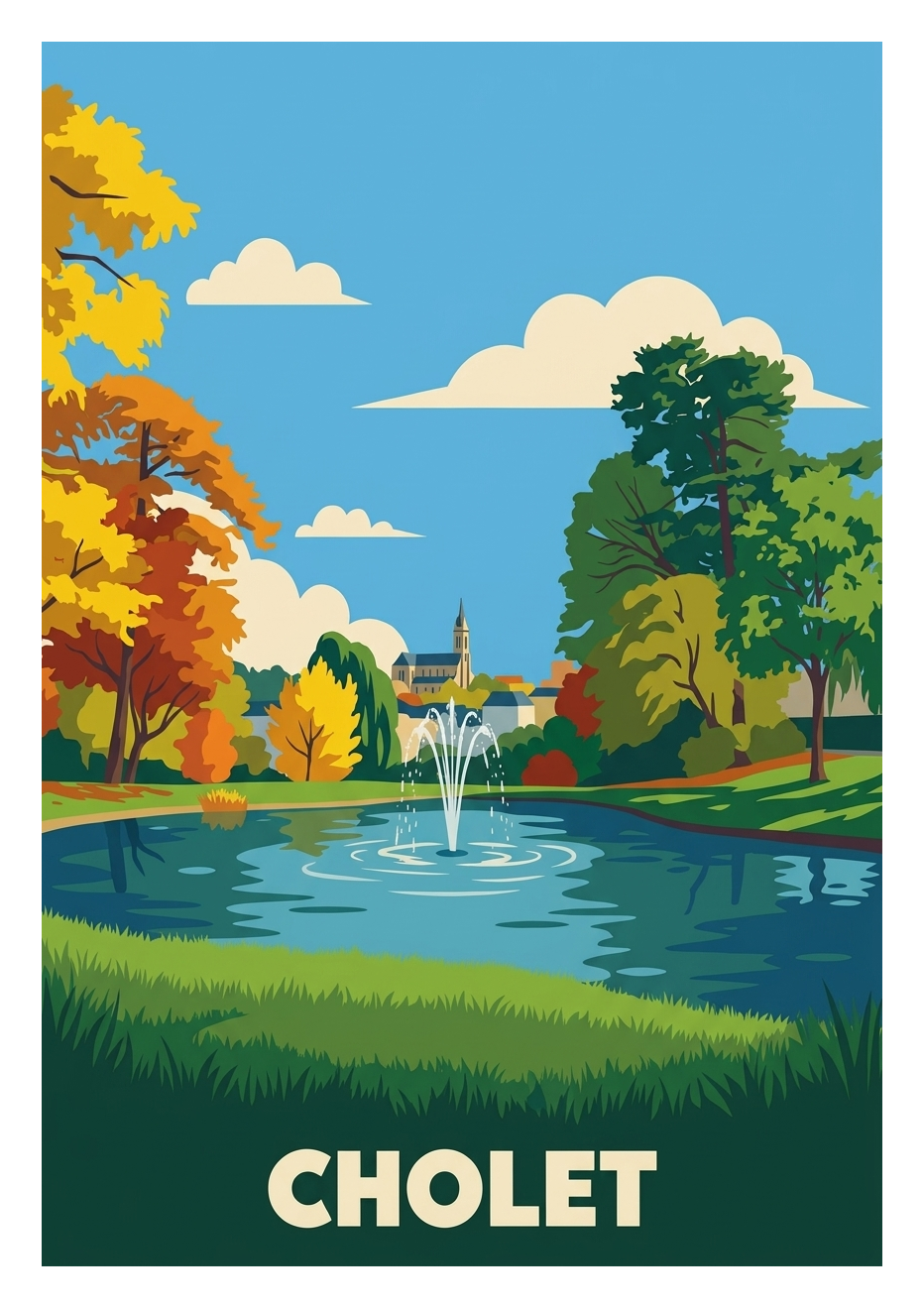 Poster souvenir de Cholet – image brute sans cadre